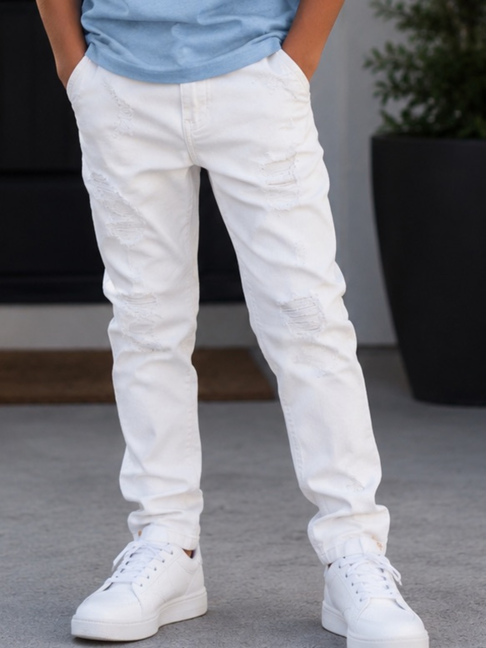 Buffalo David Bitton-NWT White Distressed Skinny Jeans – Boys Size 12